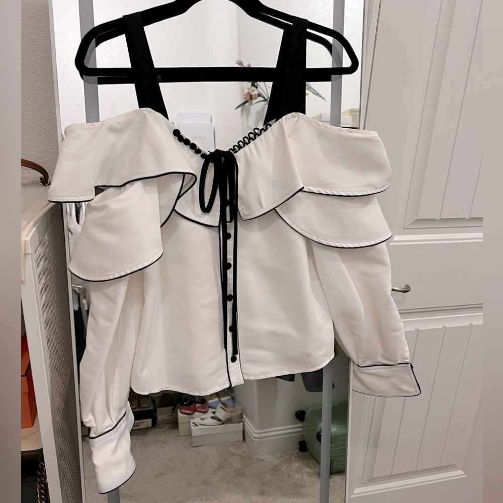Self-portrait off shoulder shirt top